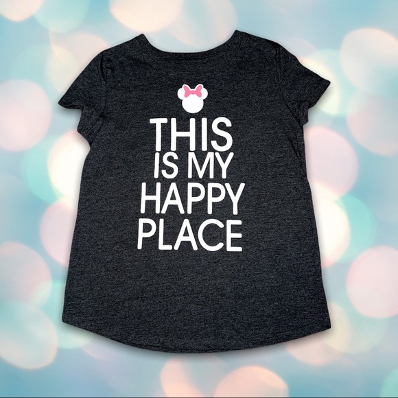 Disney Minnie Mouse “Happy Place” Girl’s Tee Shirt Top Size L